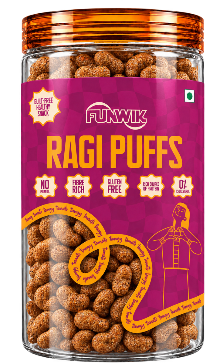 Ragi Puffs Tangy Tomato 120 g jar