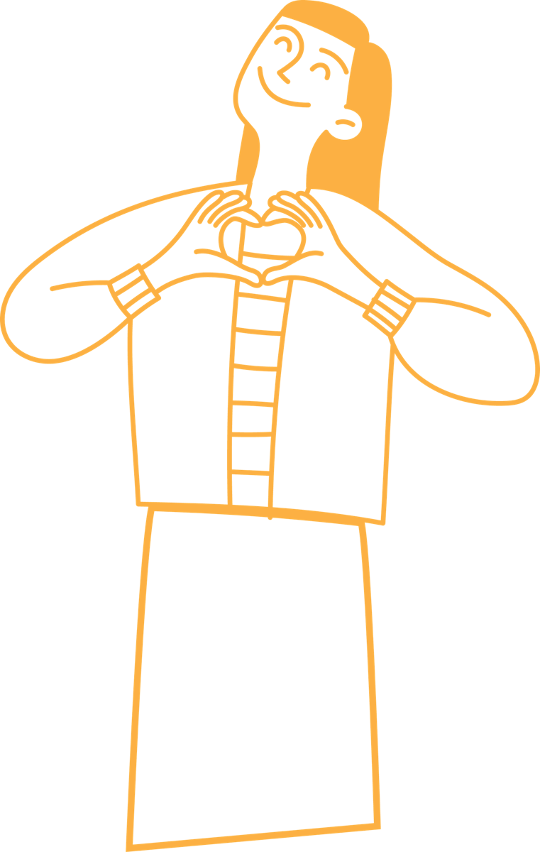 Funwik character making a heart